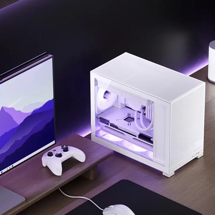 Jonsbo D32 STD White PC Case, Mini, mATX, Glass