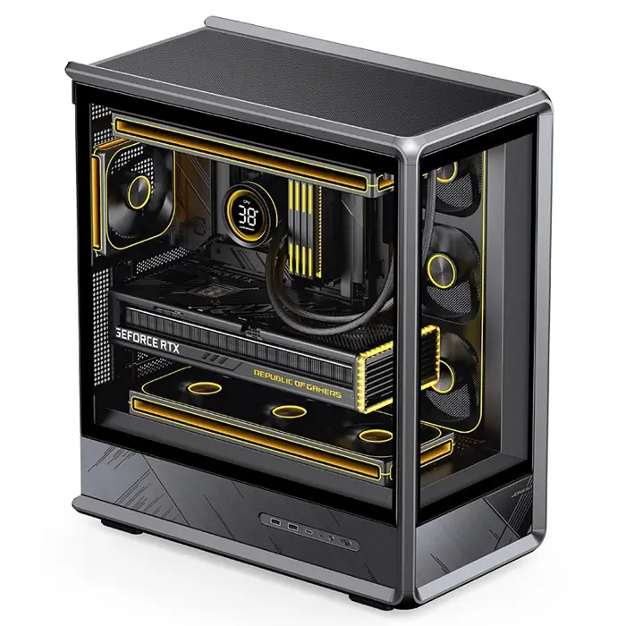 Jonsbo D401 PC-Gehäuse, Midi Tower, ATX, Tempered Glass - black
