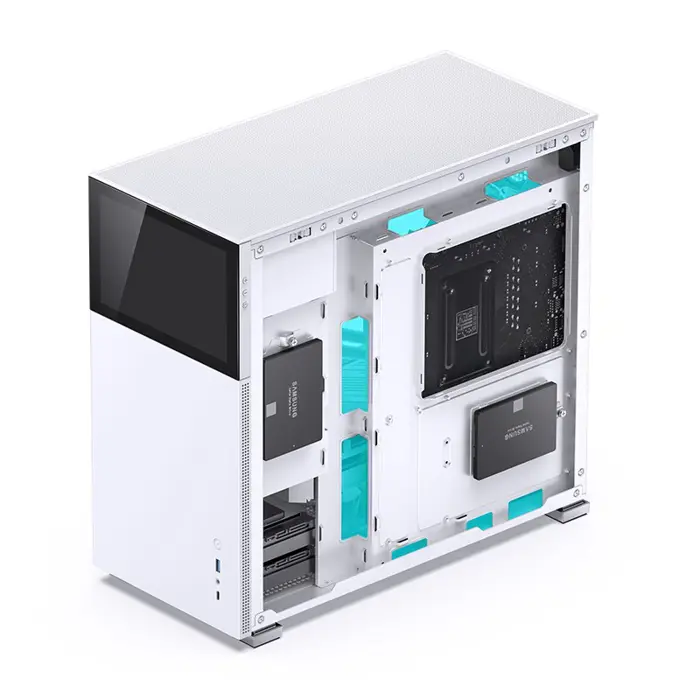 Jonsbo D41 Screen ATX Case, Tempered Glass - white