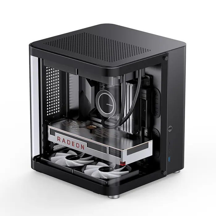 Jonsbo TK-1 2.0 Micro-ATX Case, Tempered Glass - black