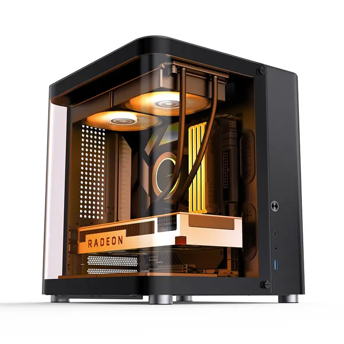Jonsbo TK-1 2.0 Micro-ATX Case, Tempered Glass - black