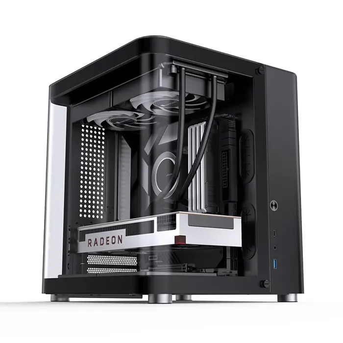 Jonsbo TK-1 2.0 Micro-ATX Case, Tempered Glass - black