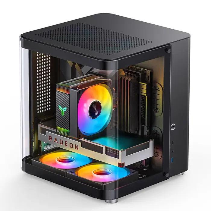 Jonsbo TK-1 2.0 Micro-ATX Case, Tempered Glass - black