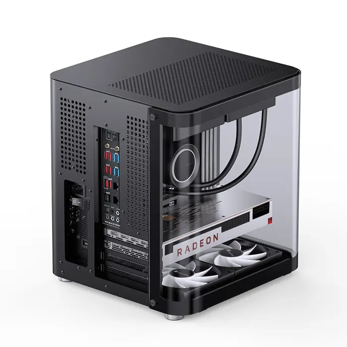 Jonsbo TK-1 2.0 Micro-ATX Case, Tempered Glass - black