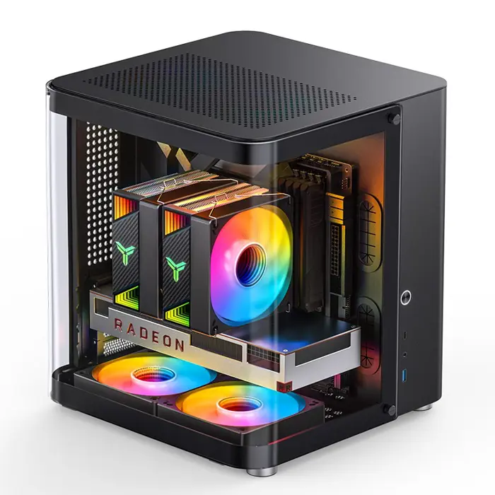 Jonsbo TK-1 2.0 Micro-ATX Case, Tempered Glass - black