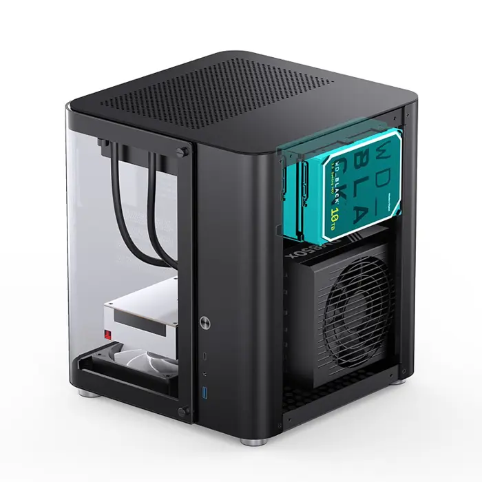 Jonsbo TK-1 2.0 Micro-ATX Case, Tempered Glass - black