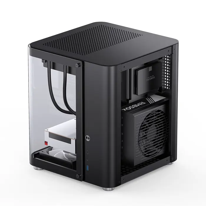 Jonsbo TK-1 2.0 Micro-ATX Case, Tempered Glass - black