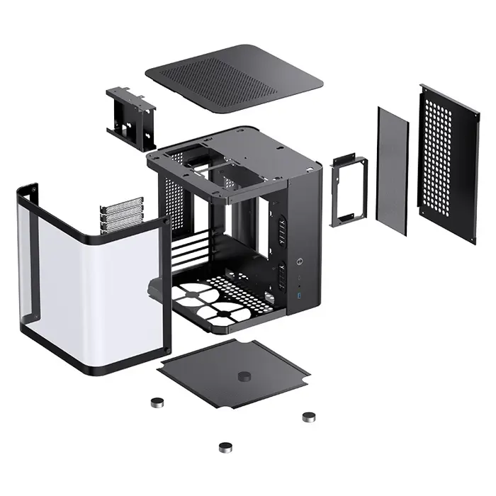 Jonsbo TK-1 2.0 Micro-ATX Case, Tempered Glass - black