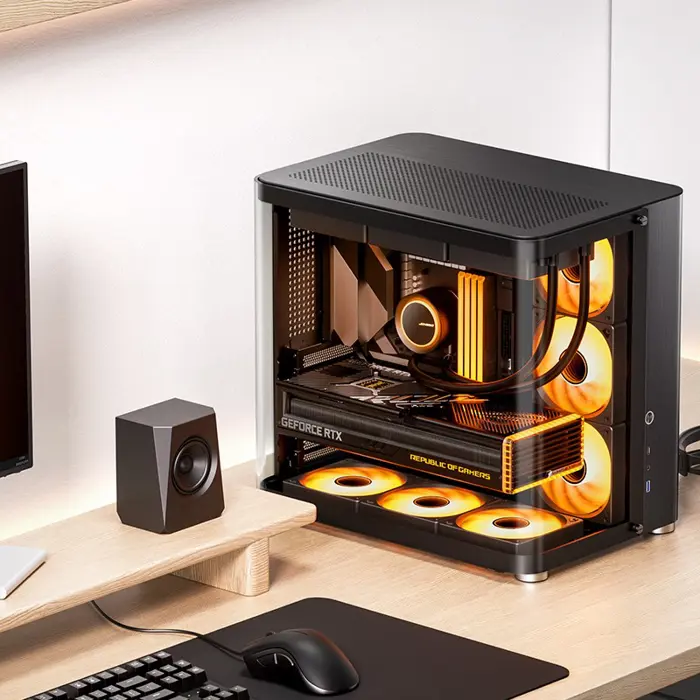 Jonsbo TK-2 2.0 Midi-Tower, Tempered Glass - black