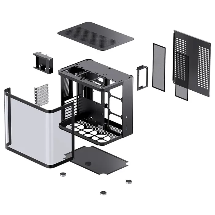Jonsbo TK-2 2.0 Midi-Tower, Tempered Glass - black