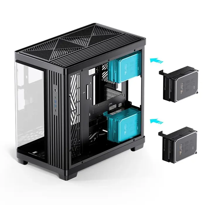 Jonsbo TK-4 Gehäuse, Midi-Tower, ATX, Tempered Glass - black