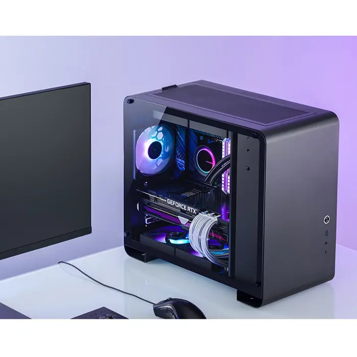 Jonsbo U4 Mini Micro-ATX Case, Tempered Glass - Black