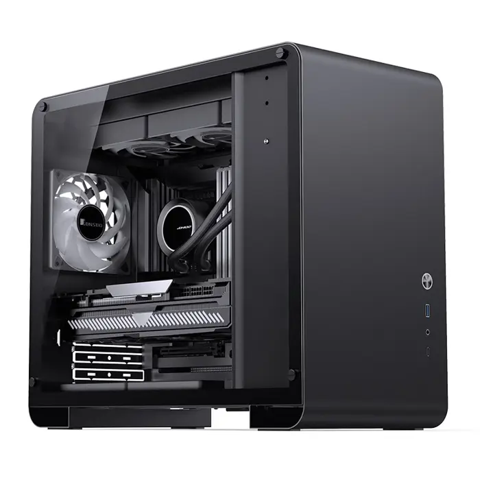 Jonsbo U4 Mini Micro-ATX Case, Tempered Glass - Black