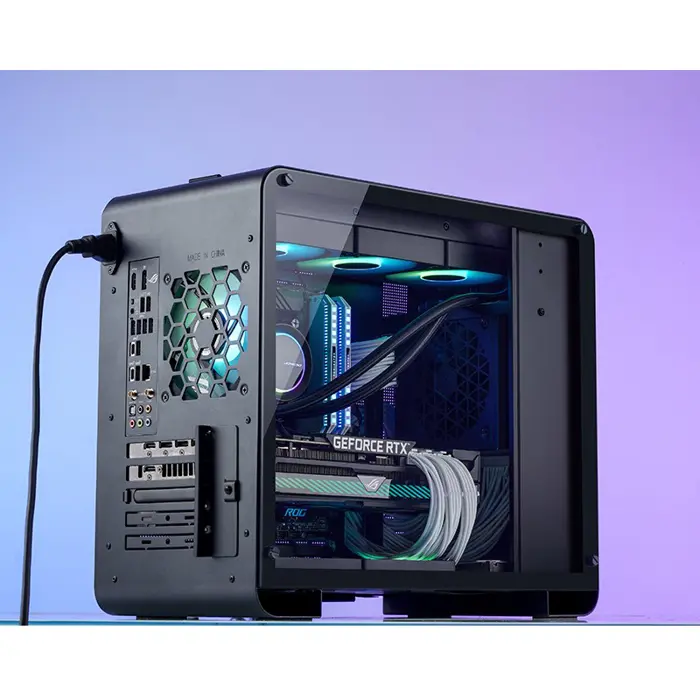 Jonsbo U4 Mini Micro-ATX Case, Tempered Glass - Black