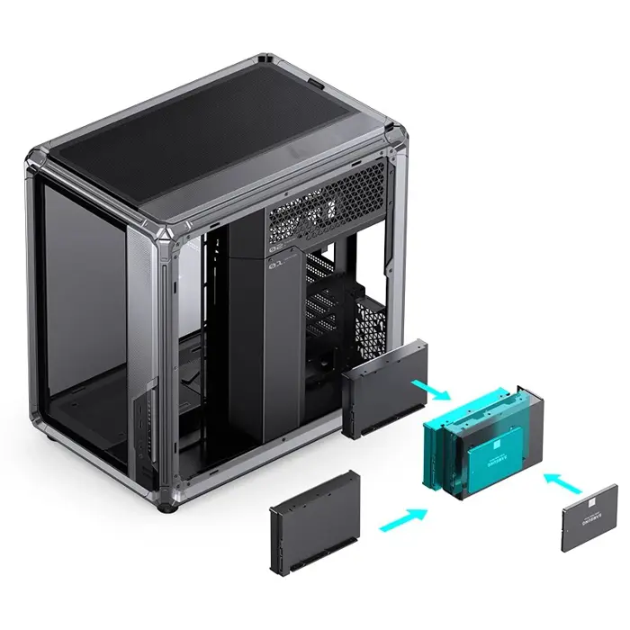 Jonsbo X400 PC-Gehäuse, Midi-Tower, ATX, Tempered Glass - grau
