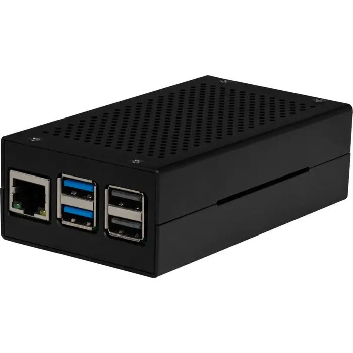 Joy-IT aluminum housing for Raspberry Pi 5 M2-HAT (black, incl. active cooler)