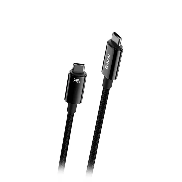 Kabel Baseus Tungsten Gold USB-C to USB-C 480 Mb/s 240 W 1 m Black