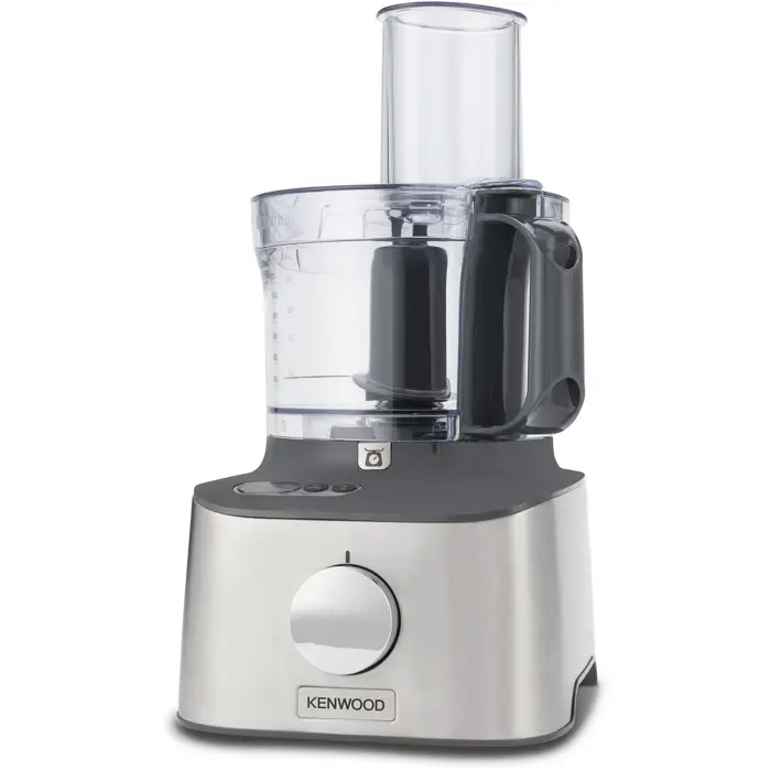 Kenwood MultiPro Compact+ food processor, silver, 800 watts, integrated scale, blender attachment and Blend-Xtract 2GO