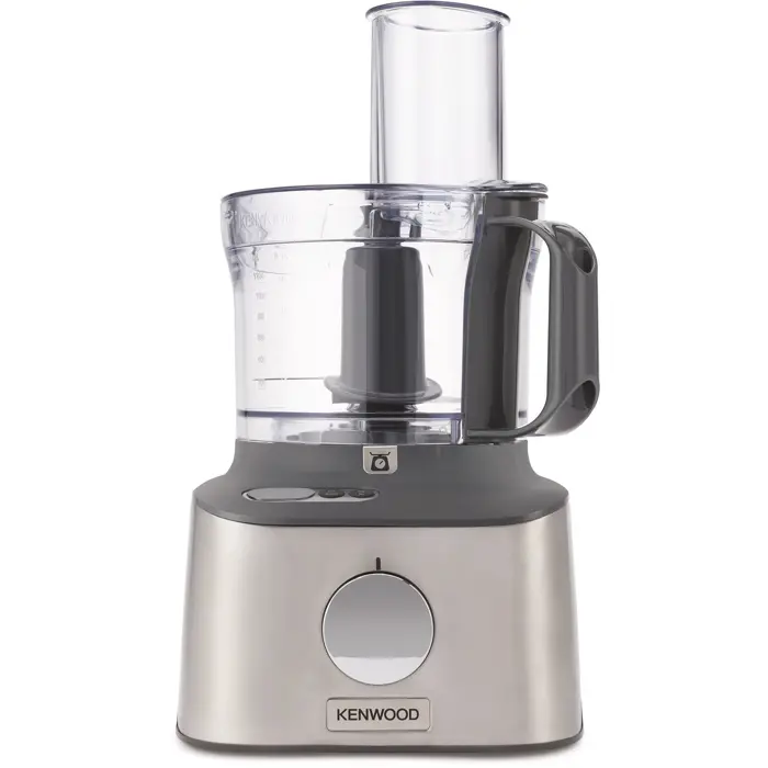Kenwood MultiPro Compact+ food processor, silver, 800 watts, integrated scale, blender attachment and Blend-Xtract 2GO