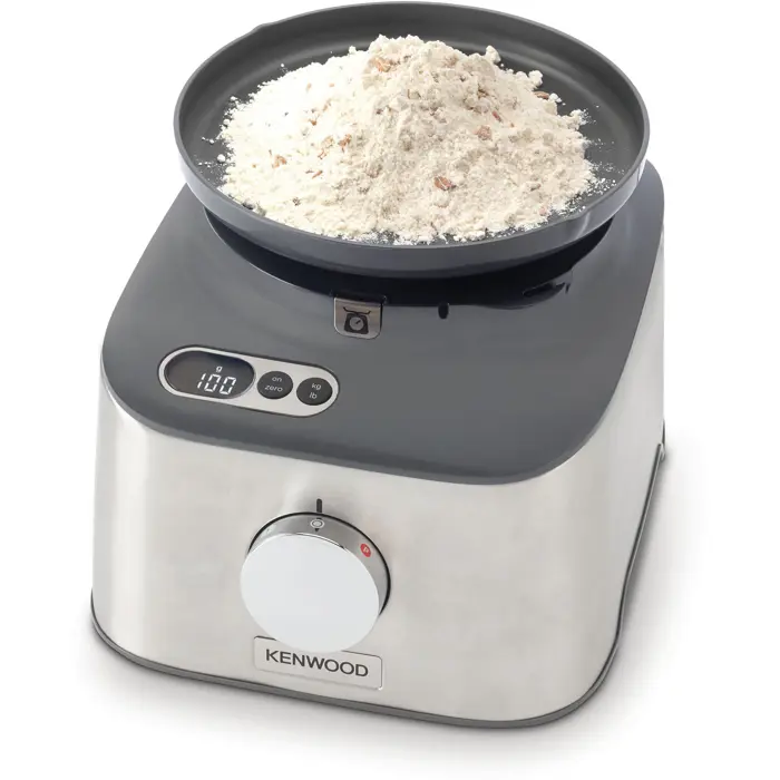 Kenwood MultiPro Compact+ food processor, silver, 800 watts, integrated scale, blender attachment and Blend-Xtract 2GO