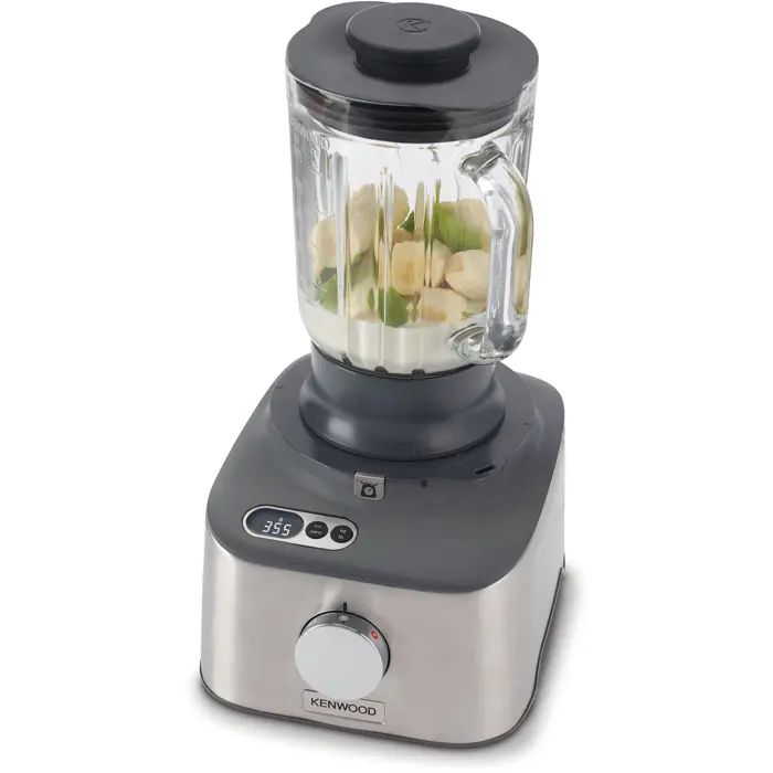 Kenwood MultiPro Compact+ food processor, silver, 800 watts, integrated scale, blender attachment and Blend-Xtract 2GO