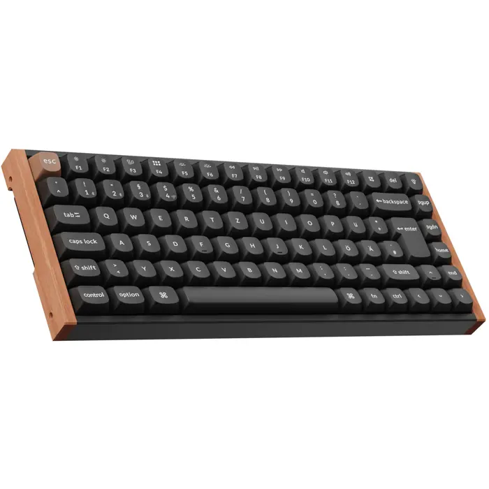 Keychron K2 HE (black/wood, DE layout, Gateron Double-Rail Magnetic Nebula, aluminum frame)