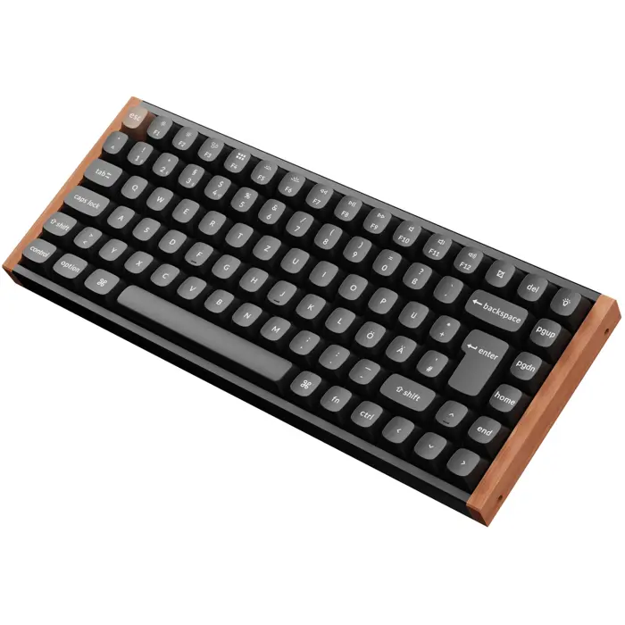Keychron K2 HE (black/wood, DE layout, Gateron Double-Rail Magnetic Nebula, aluminum frame)