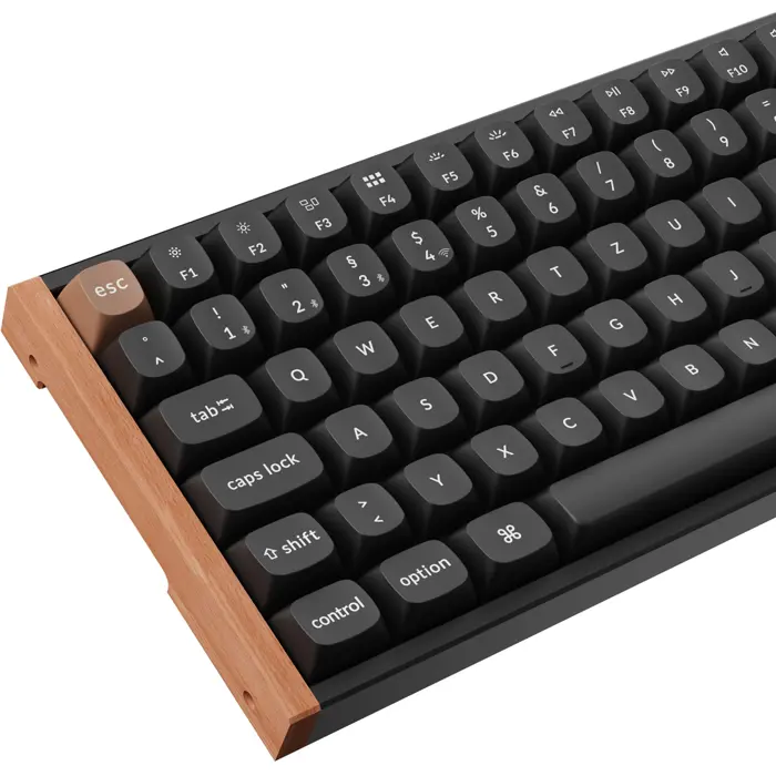 Keychron K2 HE (black/wood, DE layout, Gateron Double-Rail Magnetic Nebula, aluminum frame)