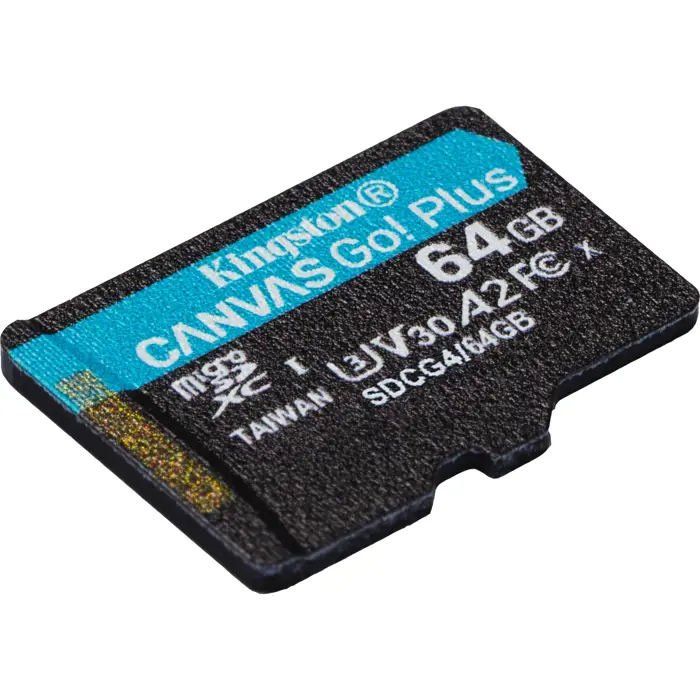 Kingston Canvas Go! Plus 64 GB microSDXC (black, UHS-I U3, Class 10, V30, A2)