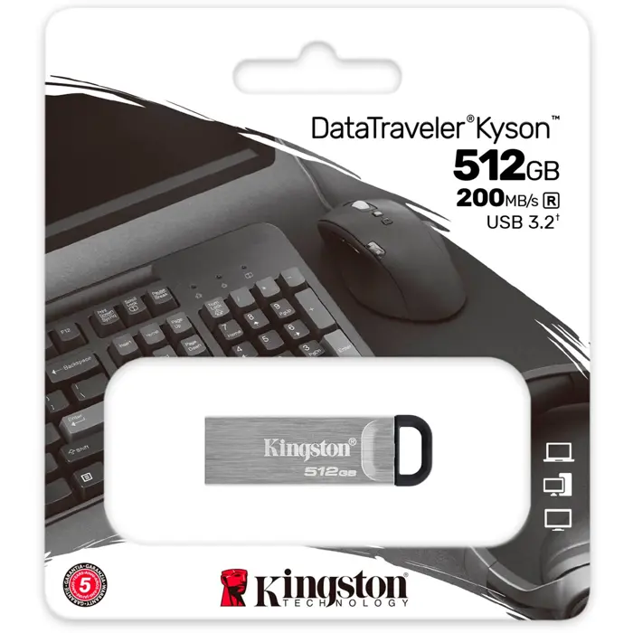 Kingston DataTraveler Kyson 512GB, USB stick (silver, USB-A 3.2 Gen 1)