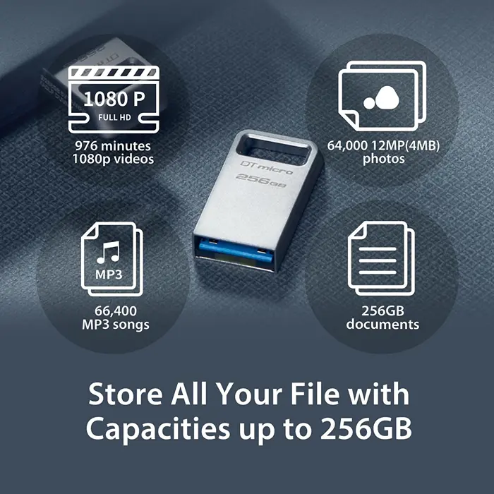 Kingston DataTraveler Micro 128 GB, USB stick (silver, USB-A 3.2 Gen 1)