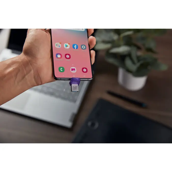 Kingston DataTraveler microDuo 3C 64 GB (purple/transparent, USB-A 3.2 Gen 1, USB-C 3.2 Gen 1)