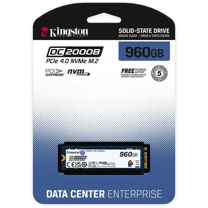 Kingston DC2000B 960GB, SSD PCIe 4.0 x4, NVMe, M.2 2280
