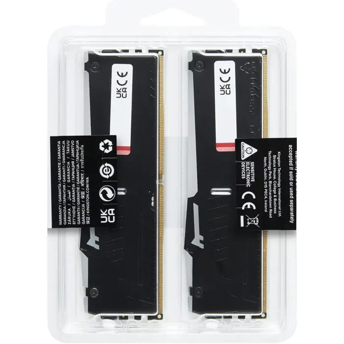 Kingston DDR5 32GB - 5600 - CL - 40 - Dual-Kit - DIMM - KF556C40BBAK2-32 - iOS, Fury Beast RGB, black