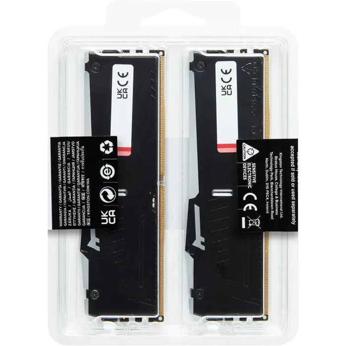 Kingston FURY 32 GB DDR5-5600 Kit, memory (black, KF556C36BBEAK2-32, Fury Beast RGB, XMP, EXPO, for AMD)
