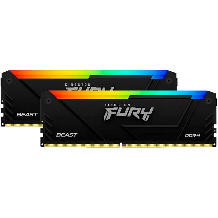 Kingston FURY DDR4 - 64GB - 3200 - CL - 16 (2x 32 GB) dual-kit, RAM (black, KF432C16BB2AK2/64, Beast RGB, INTEL XMP)