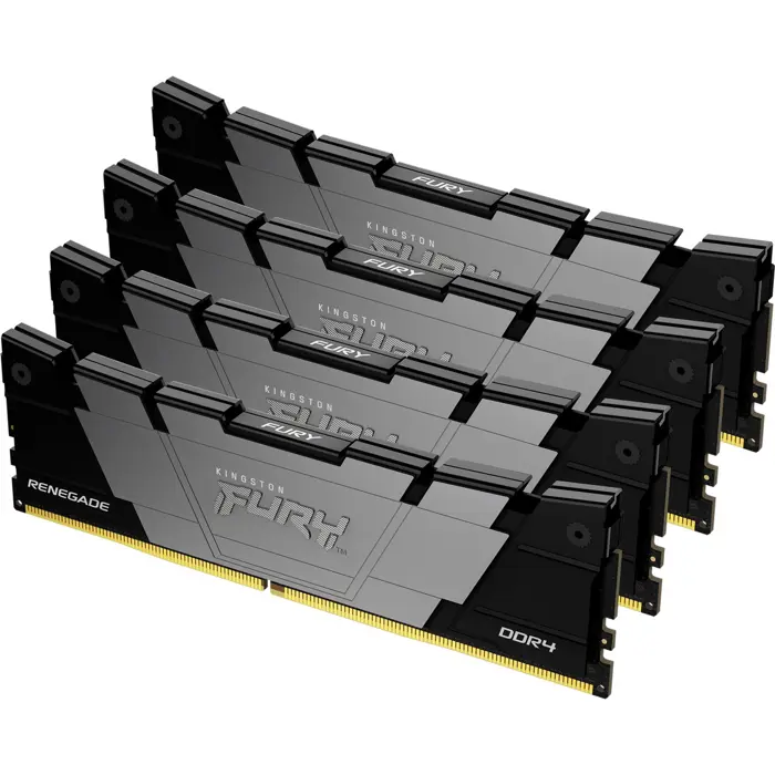 Kingston FURY DDR4 - 64GB - 3600 - CL - 16 (4x 16 GB) quad kit, RAM (black, KF436C16RB12K4/64, Renegade, INTEL XMP)