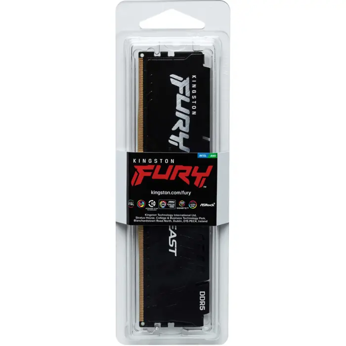 Kingston Fury DDR5 16GB - 5600 - CL - 36 - Single-Kit - DIMM - KF556C36BBE-16, Beast, black