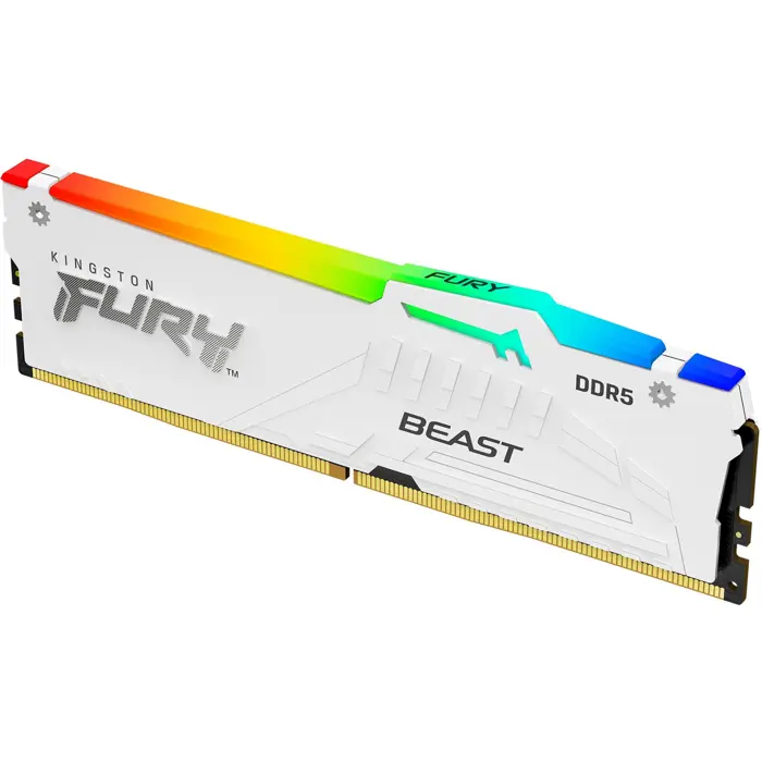 Kingston FURY DDR5 - 16GB - 6000 - CL - 36, single RAM (white, KF560C36BWE2-16, Beast RGB, AMD EXPO)