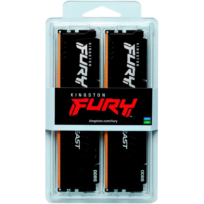 Kingston FURY DDR5 - 32GB - 6000 - CL - 30 (2x 16 GB) dual kit, memory (black, KF560C30BBEK2-32, Fury Beast, INTEL XMP, AMD EXPO)