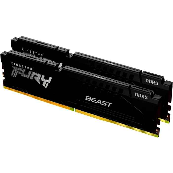Kingston FURY DDR5 - 64GB - 6000 - CL - 30 (2x 32 GB) dual kit, RAM (black, KF560C30BBEK2-64, Fury Beast, INTEL XMP, AMD EXPO)