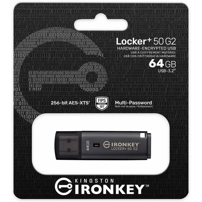 Kingston IronKey Locker+ 50 G2 64 GB (anthracite, USB-A 3.2 Gen 1)