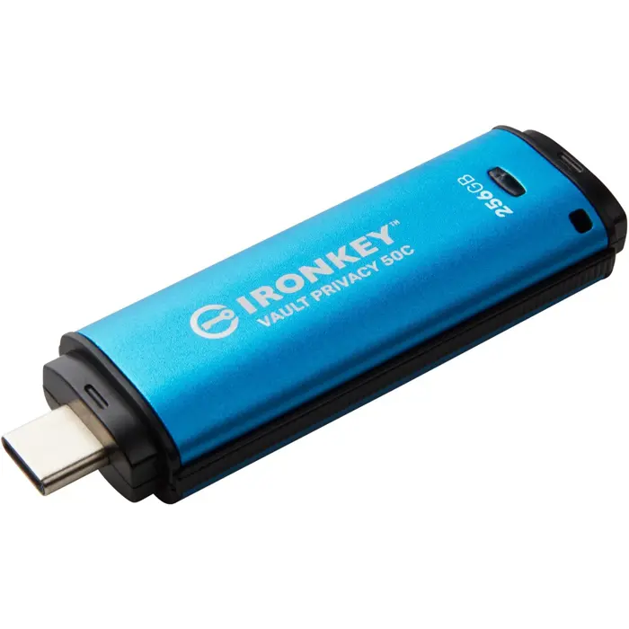 Kingston IronKey Vault Privacy 50 256 GB USB Flash Drive Light Blue/Black USB-C 3.2 Gen 1