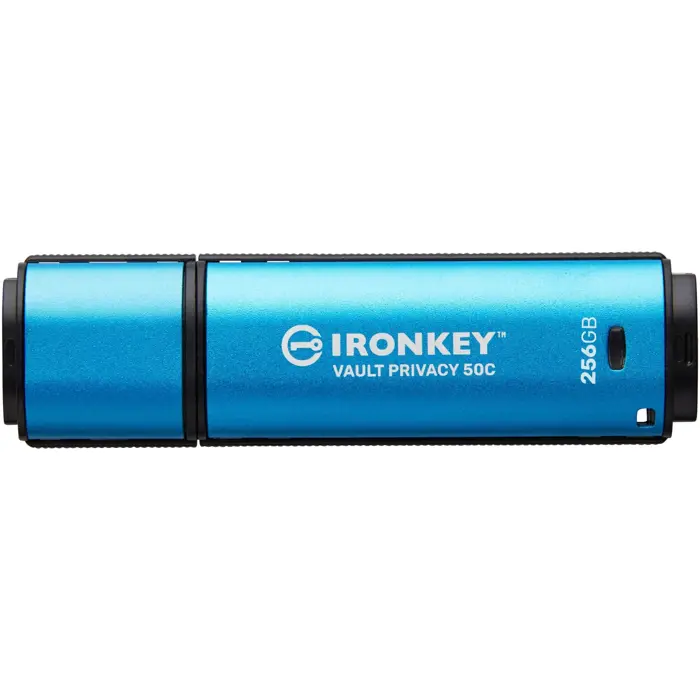 Kingston IronKey Vault Privacy 50 256 GB USB Flash Drive Light Blue/Black USB-C 3.2 Gen 1