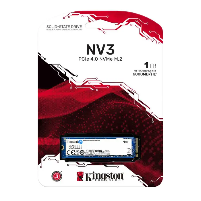 Kingston NV3 NVMe 1000GB, 1TB, R6000/W4000, M.2 2280