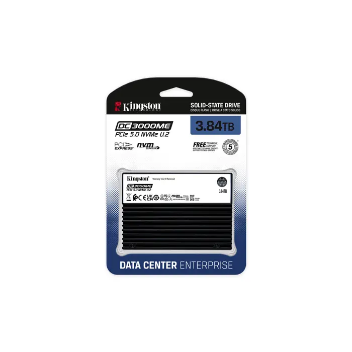 Kingston Technology 3.84TB DC3000ME U.2 PCIe 5.0 NVMe TCG Opal Enterprise SSD