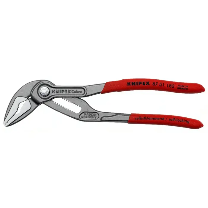 Knipex Cobra ES 87 51 180, 180mm, pipe / water pump pliers (black/red, water pump pliers, 18-way adjustable)