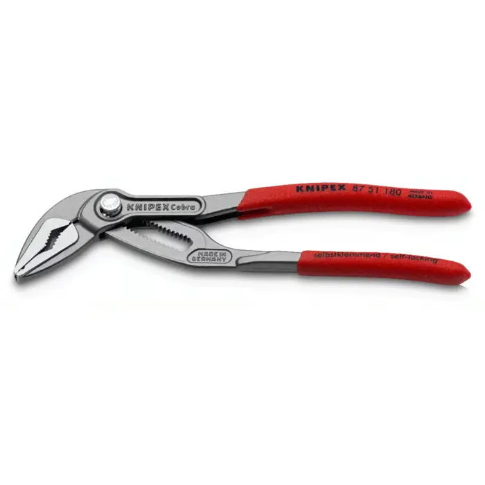 Knipex Cobra ES 87 51 180, 180mm, pipe / water pump pliers (black/red, water pump pliers, 18-way adjustable)
