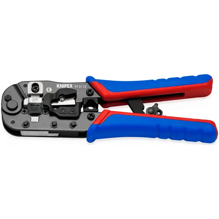 KNIPEX crimping pliers 97 51 13 for Western plugs (blue/red, for RJ-45 plugs)