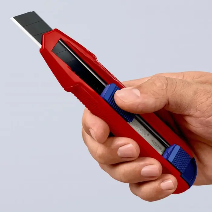 KNIPEX CutiX universal knife, carpet knife (red/blue, incl. 2 blades)